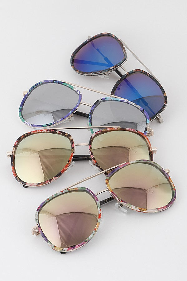 SUMMER FLOWER AVIATOR SUNGLASSES