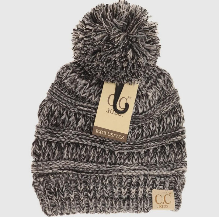 KIDS KNITTED C.C POM BEANIE