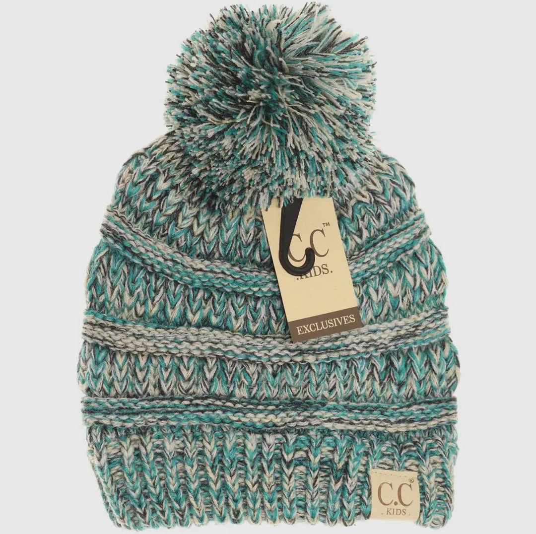 KIDS KNITTED C.C POM BEANIE