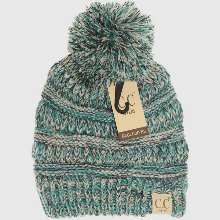KIDS KNITTED C.C POM BEANIE