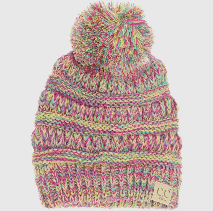KIDS KNITTED C.C POM BEANIE