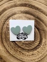 SAGE HEART EARRINGS