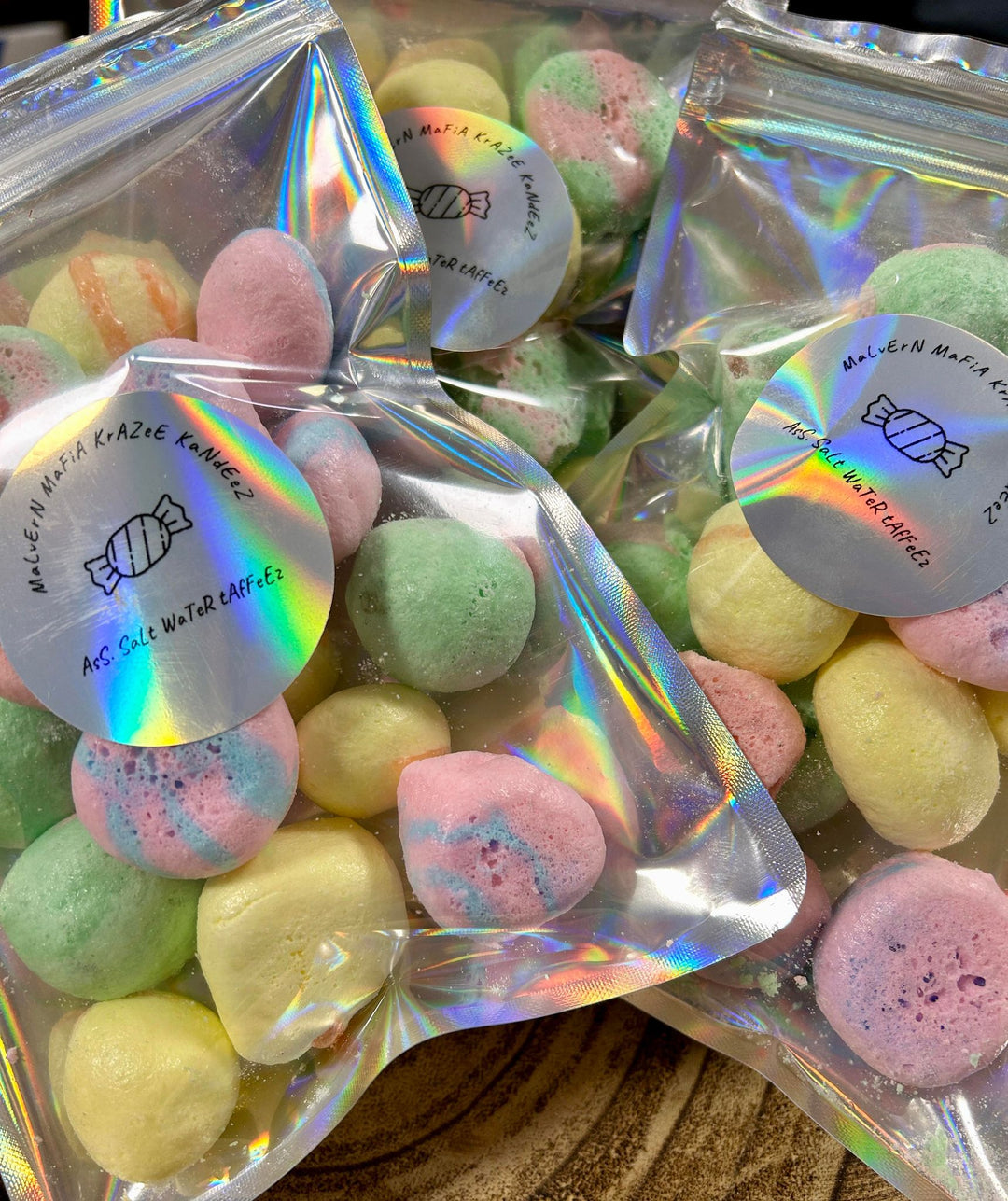 SALT WATER TAFFEEZ (FREEZE DRIED SALT WATER TAFFY) LARGE BAG
