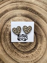 CHEETAH HEART EARRINGS