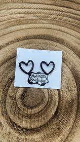 BLACK HEART EARRINGS