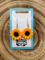 SUNFLOWER DANGLE EARRINGS