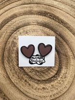 BROWN HEART EARRINGS