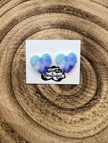 BLUE OMBRÉ HEART EARRINGS