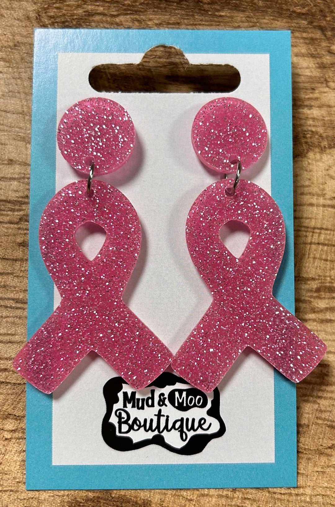 PINK RIBBON DANGLES