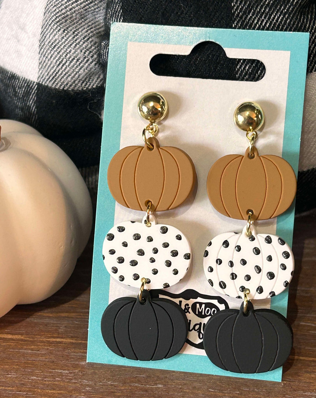 PUMPKIN DANGLE EARRINGS