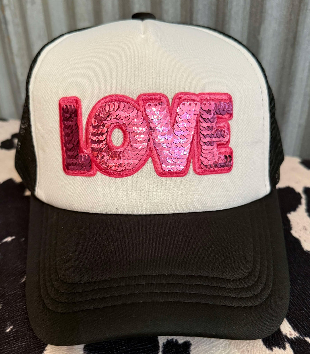 LOVE SEQUIN HAT