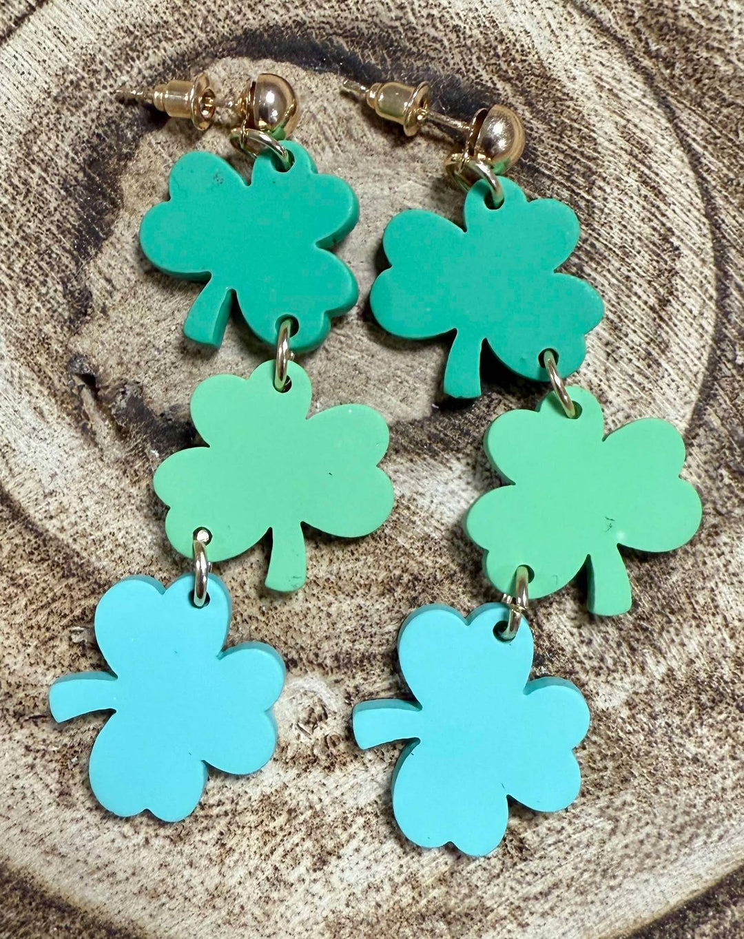 SHAMROCK CLOVER DANGLE EARRINGS