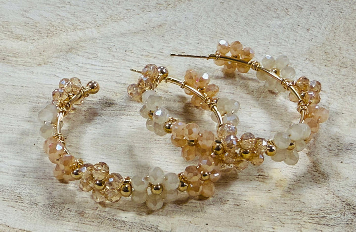 FLOWERS IN BLOOM HOOP EARRINGS