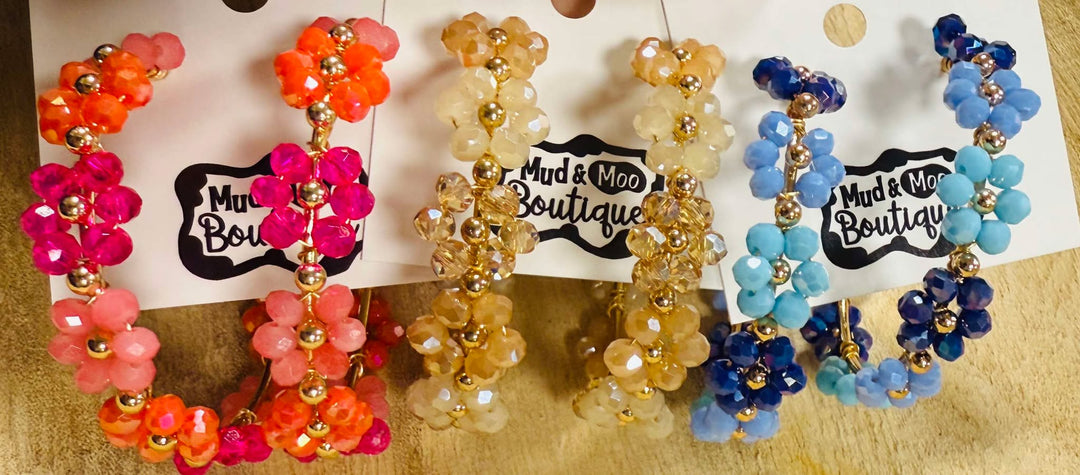 FLOWERS IN BLOOM HOOP EARRINGS