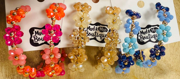 FLOWERS IN BLOOM HOOP EARRINGS