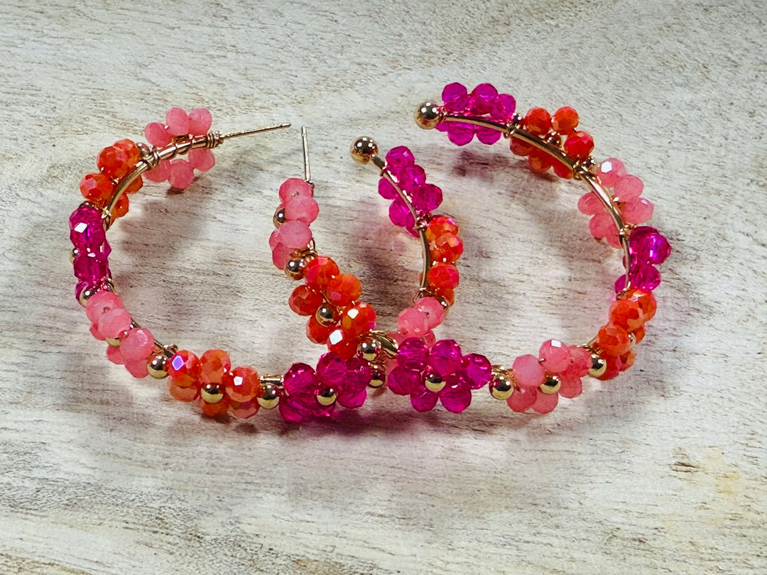 FLOWERS IN BLOOM HOOP EARRINGS