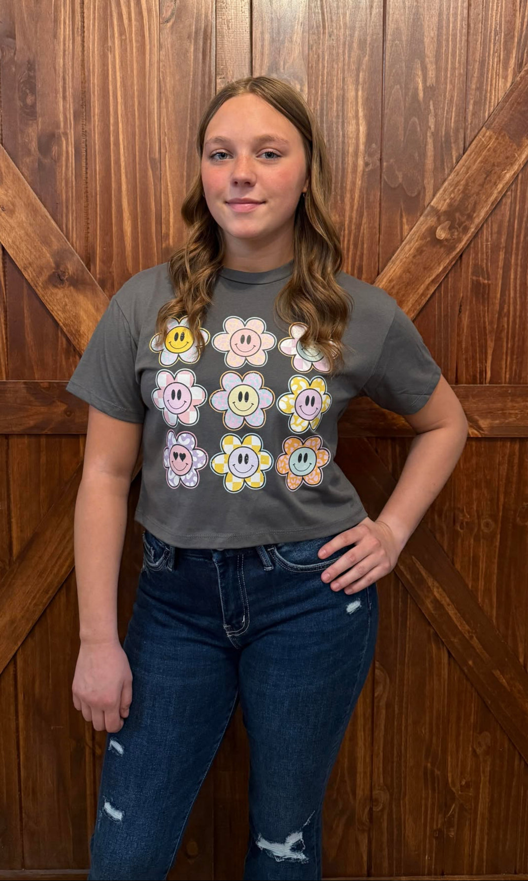 CRAZY DAISY GRAPHIC CROP TOP
