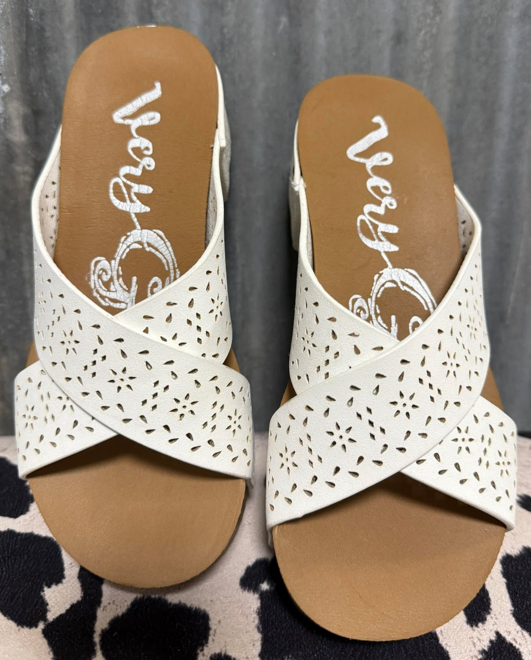 LET'S SNEAK AWAY WHITE WEDGE SANDALS