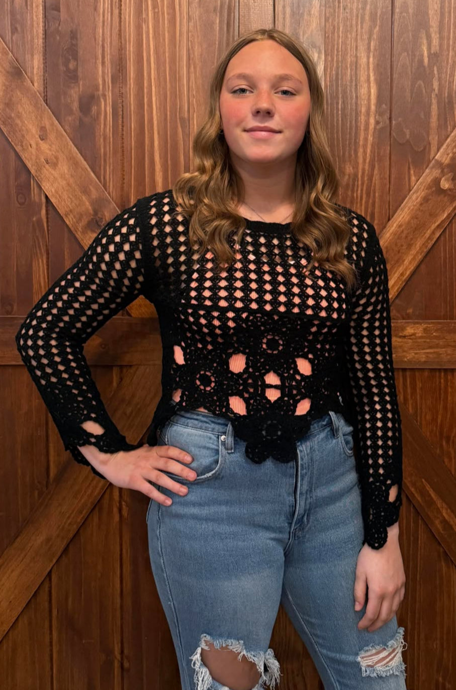AMONG THE WILDFLOWERS EMBROIDERED CROP TOP