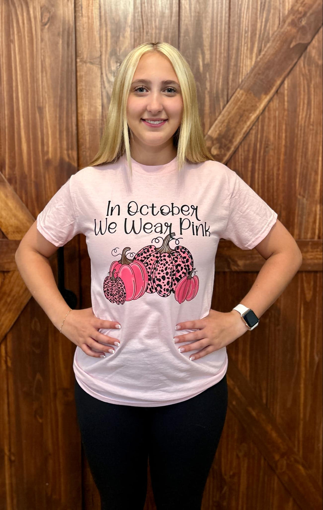 IN OCTOBER WE WEAR PINK GRAPHIC TEE