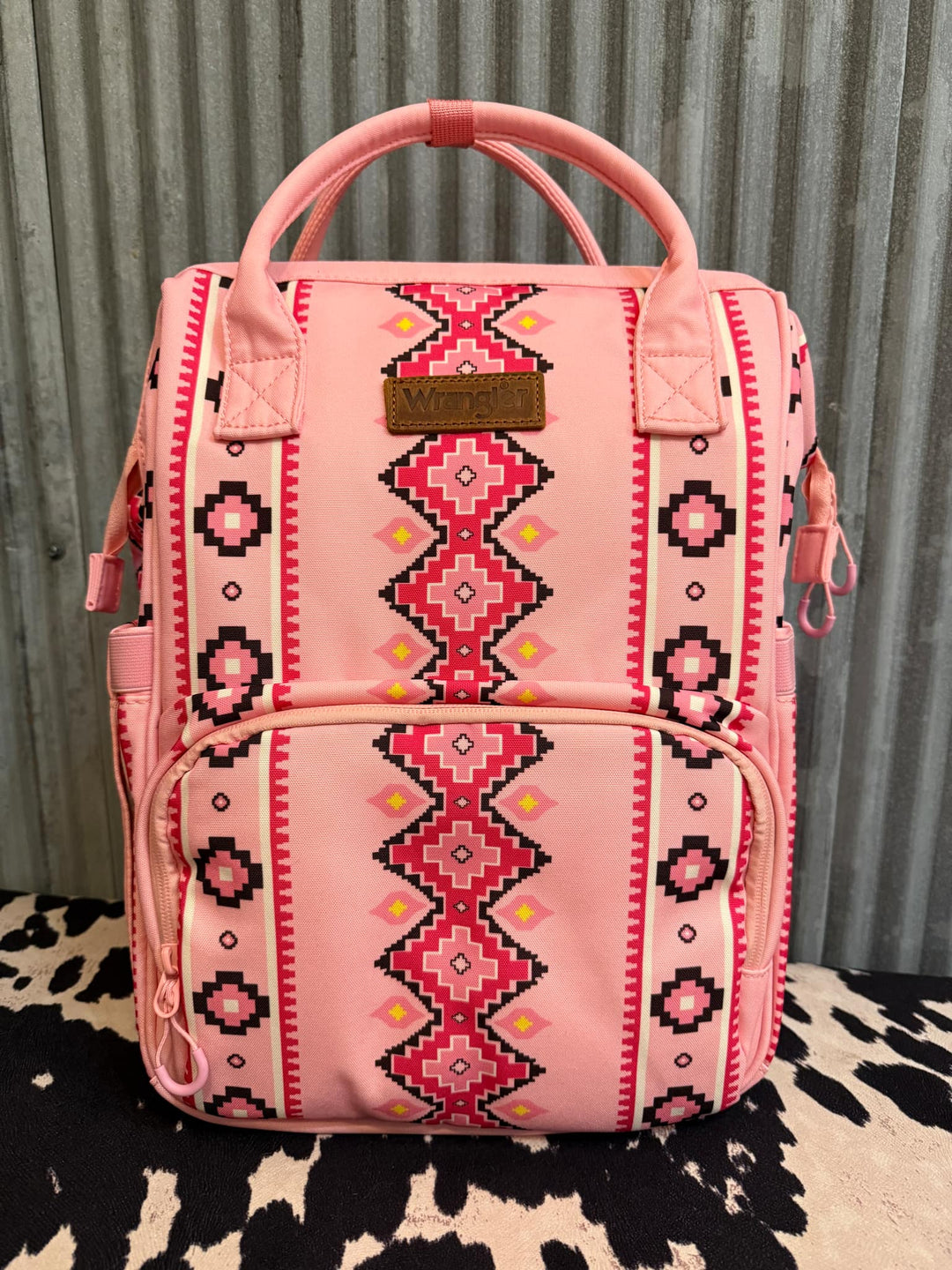 LIGHT PINK WRANGLER AZTEC BACKPACK/DIAPER BAG