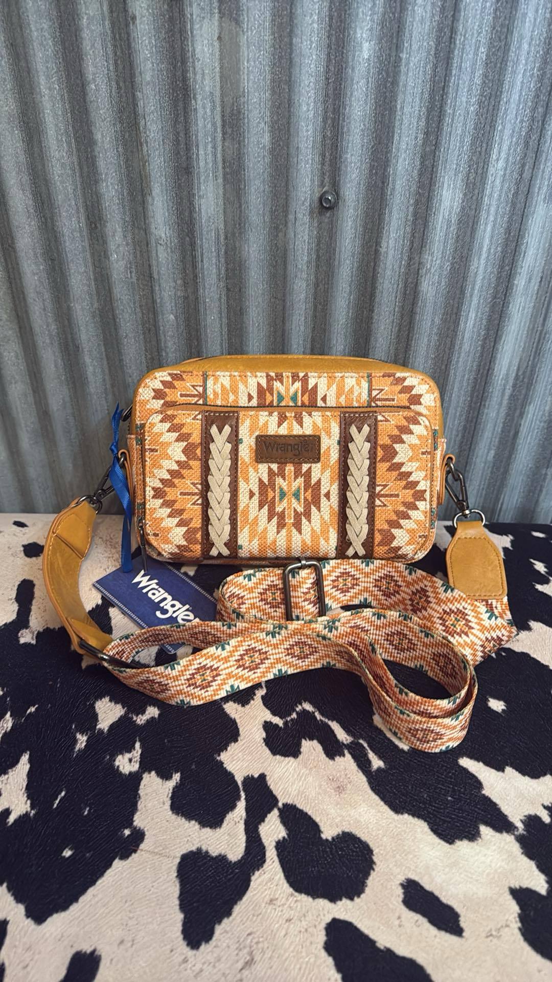 YELLOW WRANGLER SOUTHWEST CROSSBODY WITH WALLET COMPARTMENT