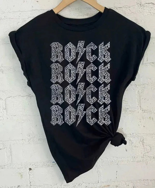 50% OFF ROCK BLACK CROPPED TEE