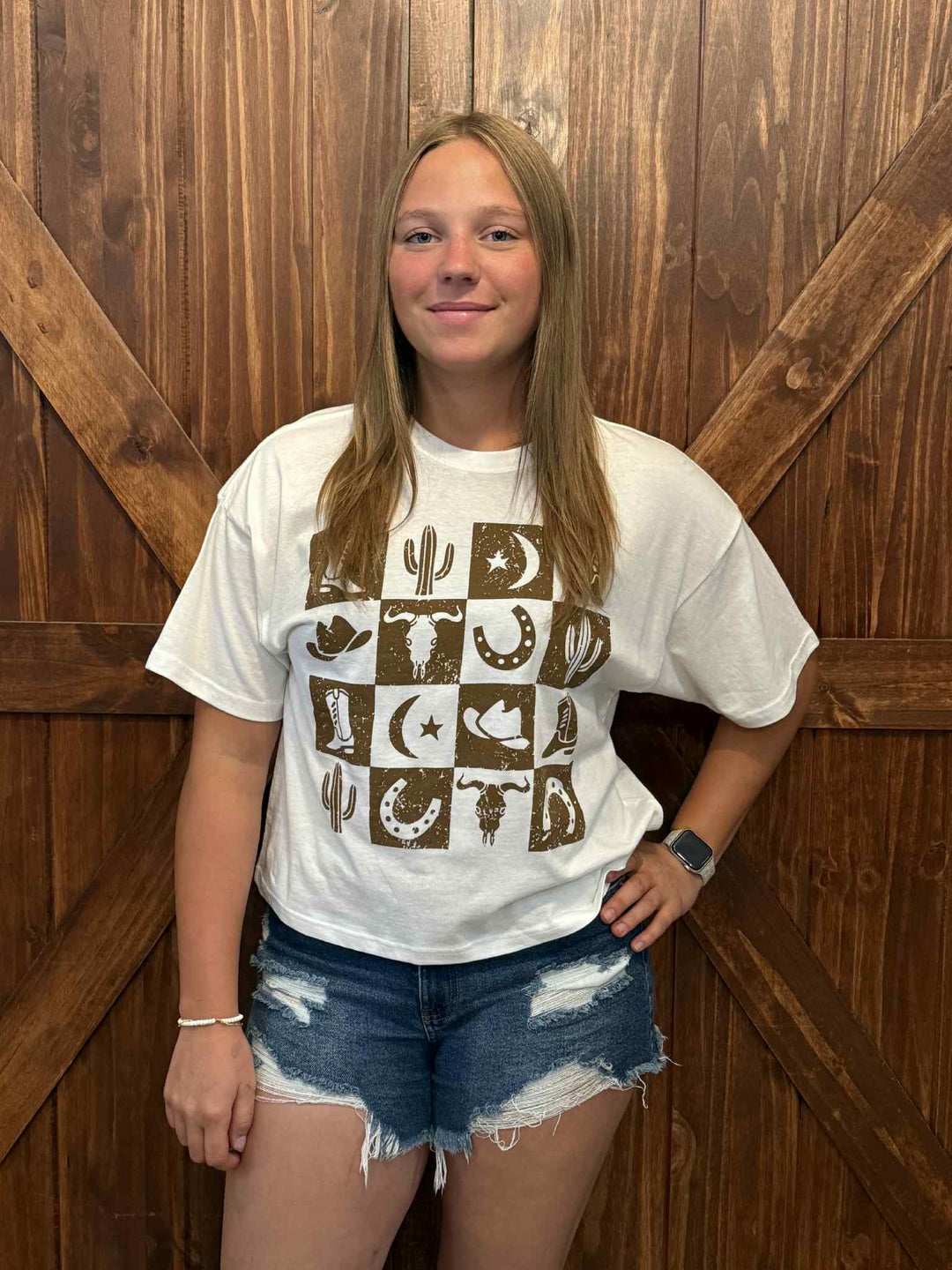 WESTERN VIBES LONG CROPPED TEE