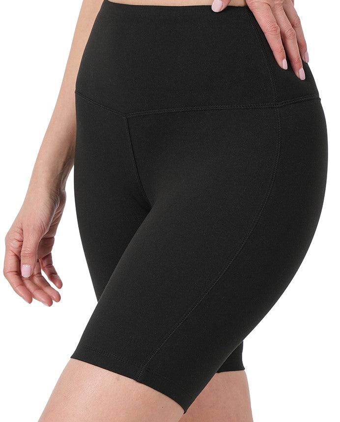 MICROFIBER WIDE WAIST BAND BIKER SHORTS
