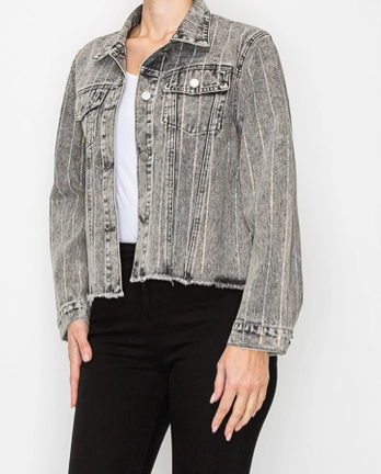 FLASHY ME BLACK DENIM JACKET