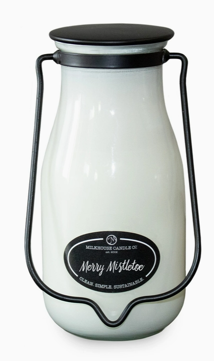 MERRY MISTLETOE 14OZ MILKBOTTLE SOY CANDLE