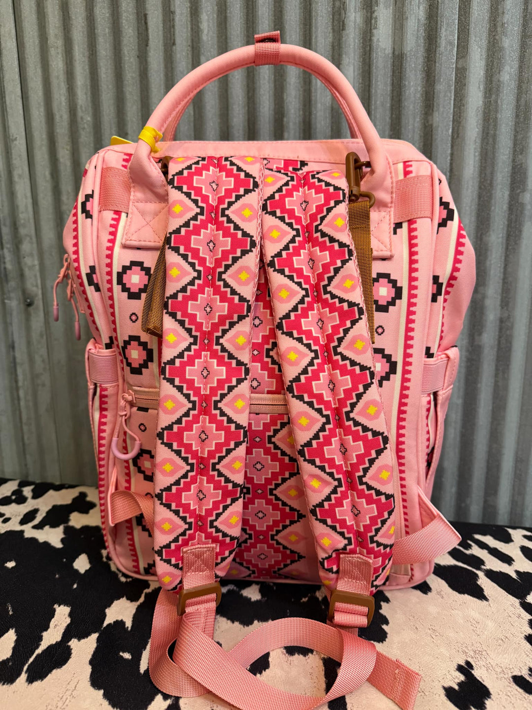 LIGHT PINK WRANGLER AZTEC BACKPACK/DIAPER BAG