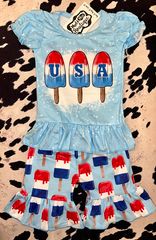 BLEACHED PATRIOTIC POPS OUT FIT
