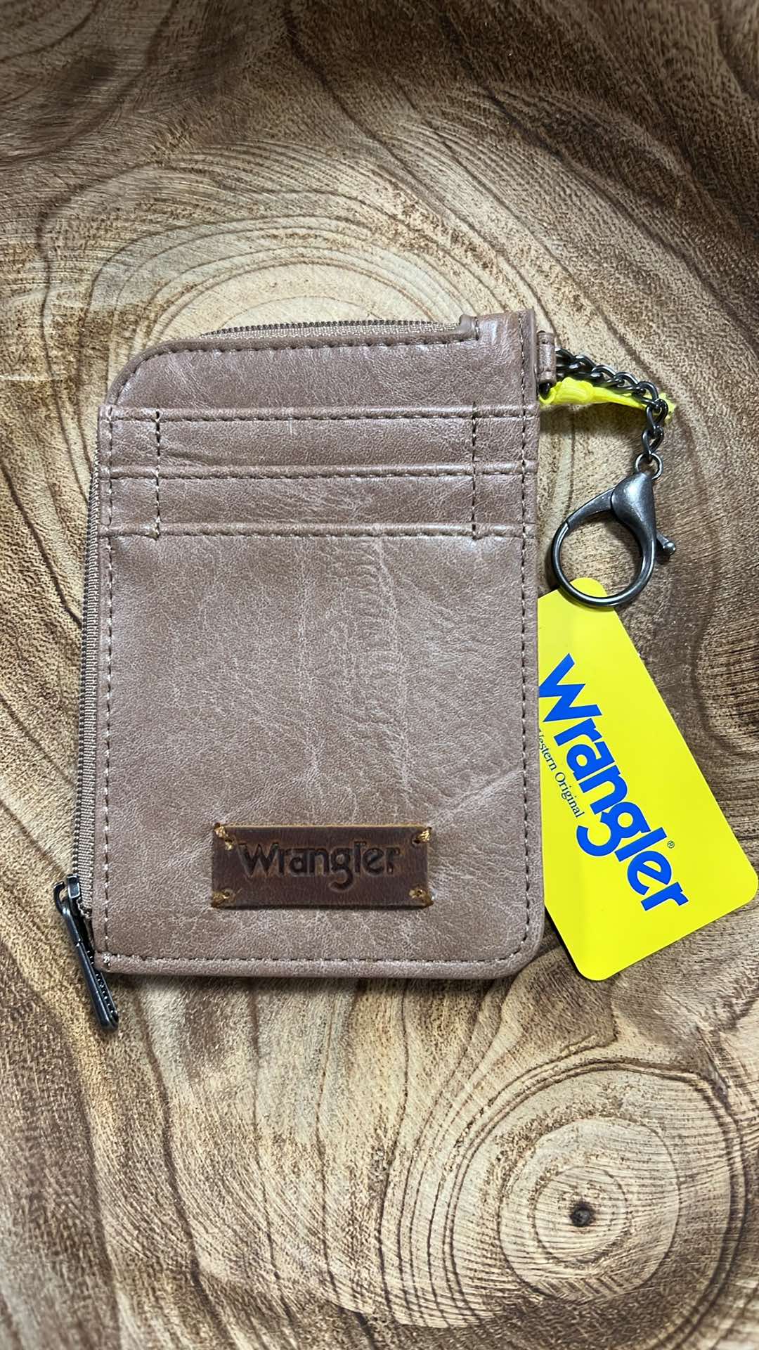KHAKI WRANGLER MINI ZIP CARD CASE