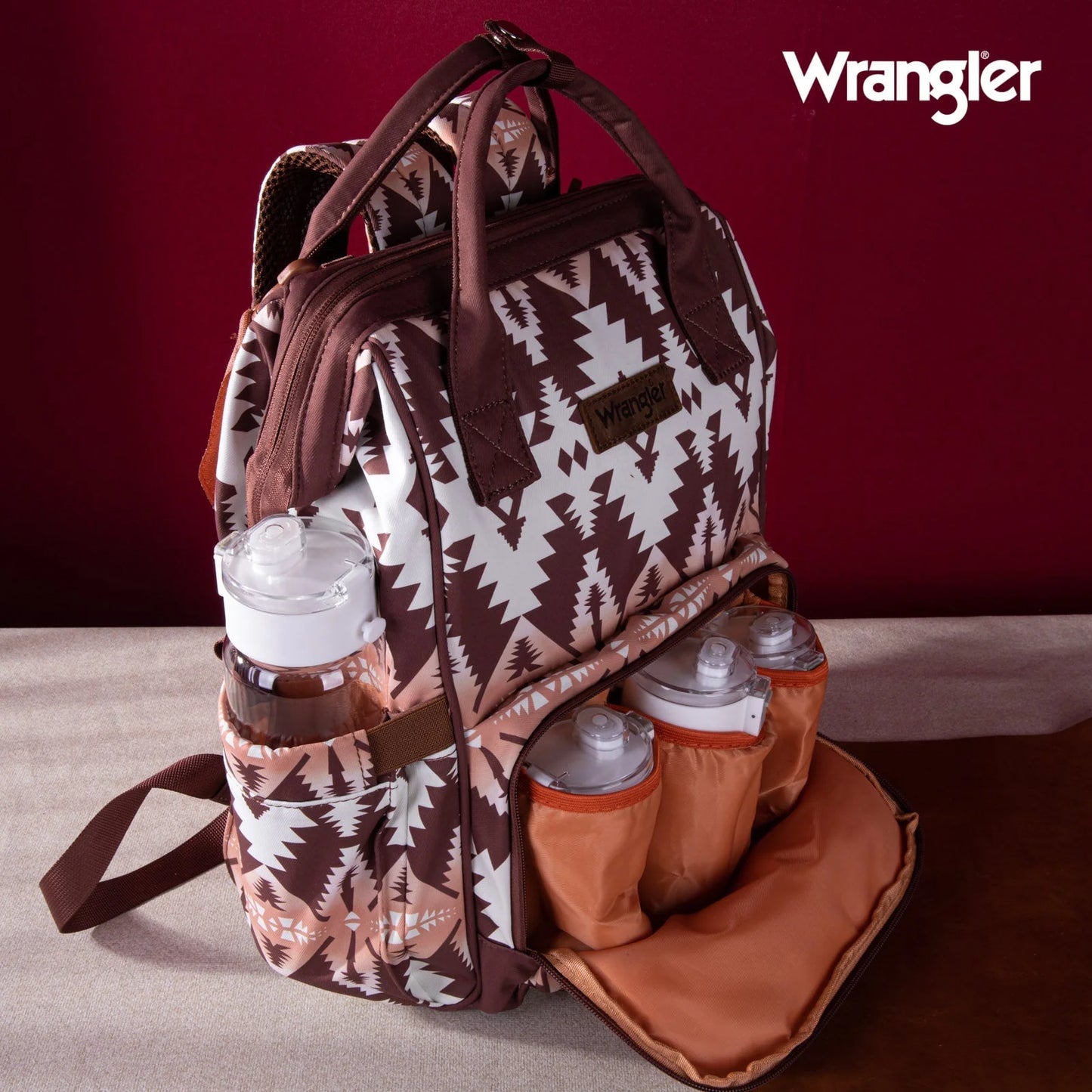 LIGHT COFFEE WRANGLER AZTEC BACKPACK/DAIPER BAG