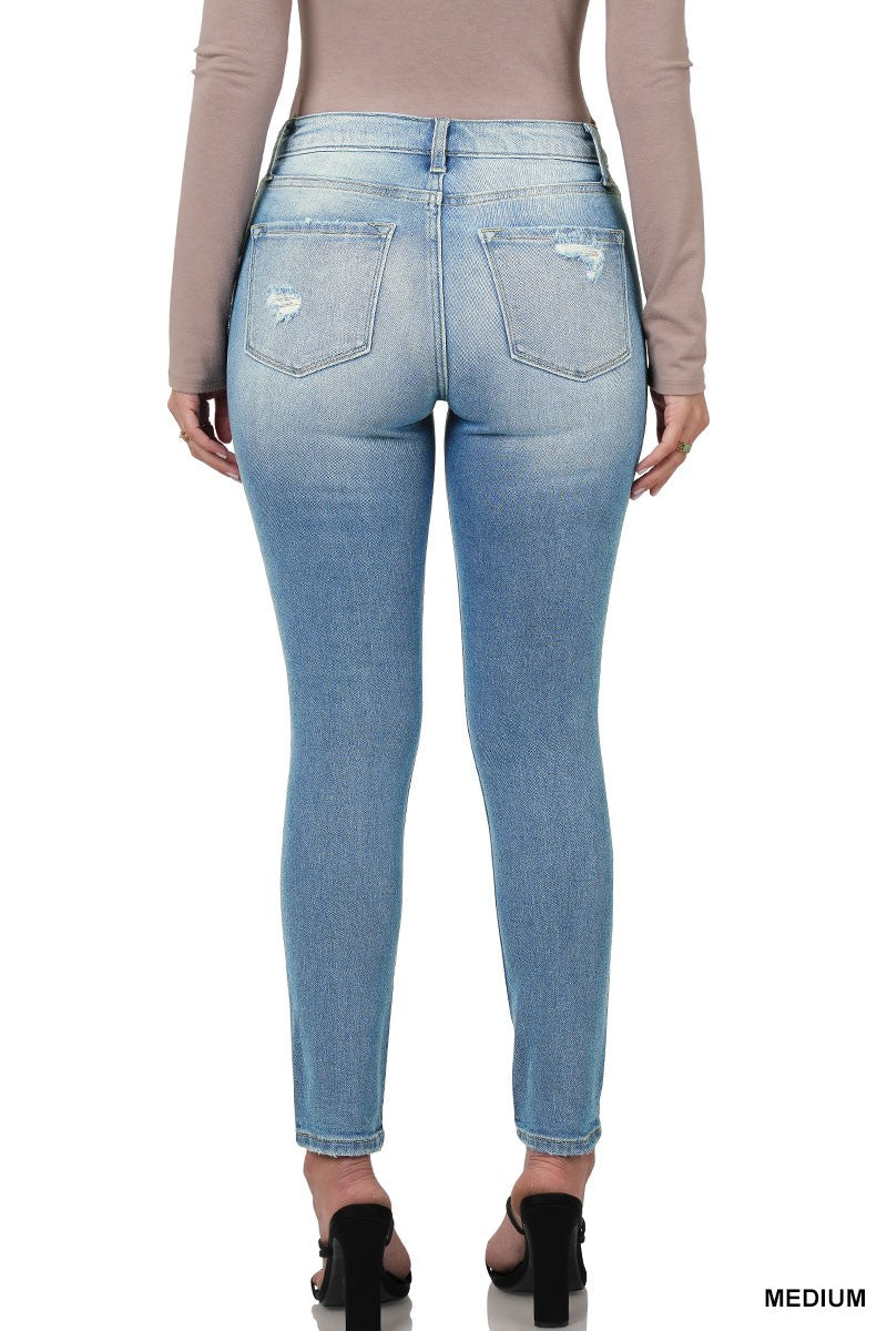 VIVIAN DISTRESSED SKINNY JEANS