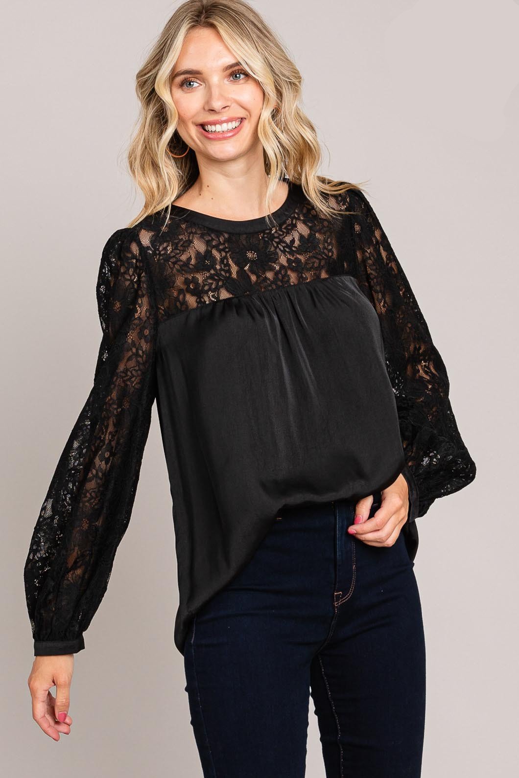 Wednesday Lace Long Sleeve Top