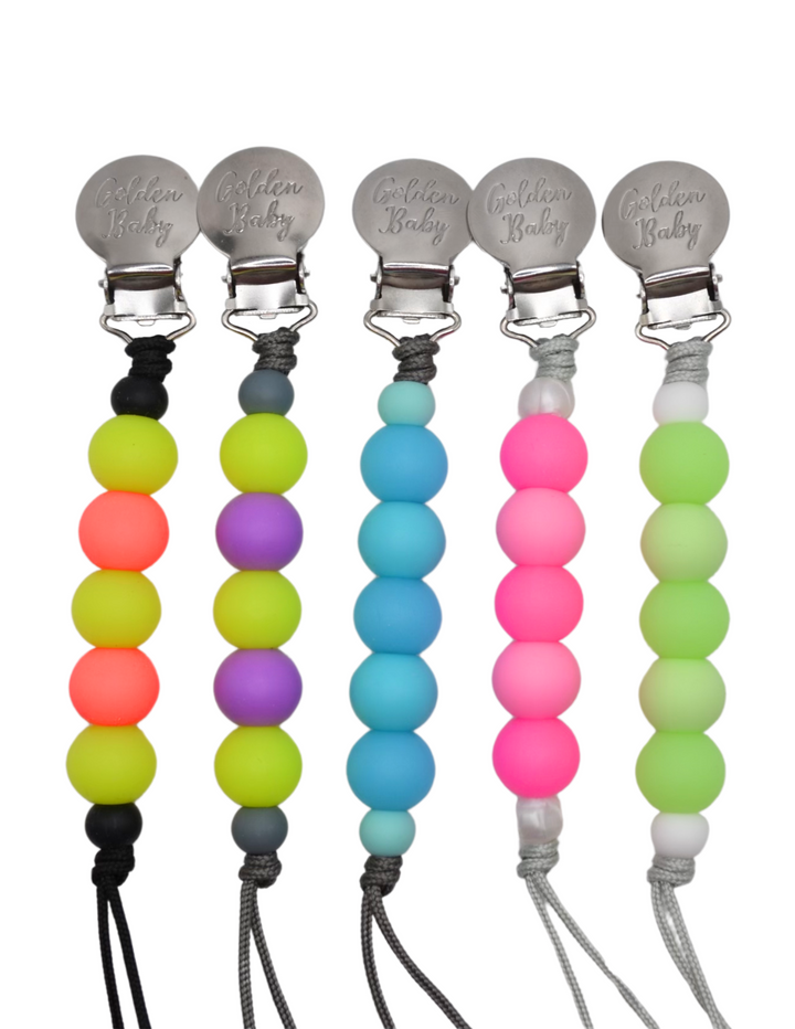 Glow in the Dark Pacifier Clip // Yellow & Purple