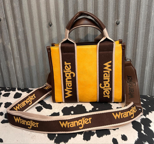 Mustard Wrangler Color Block Crossbody Tote