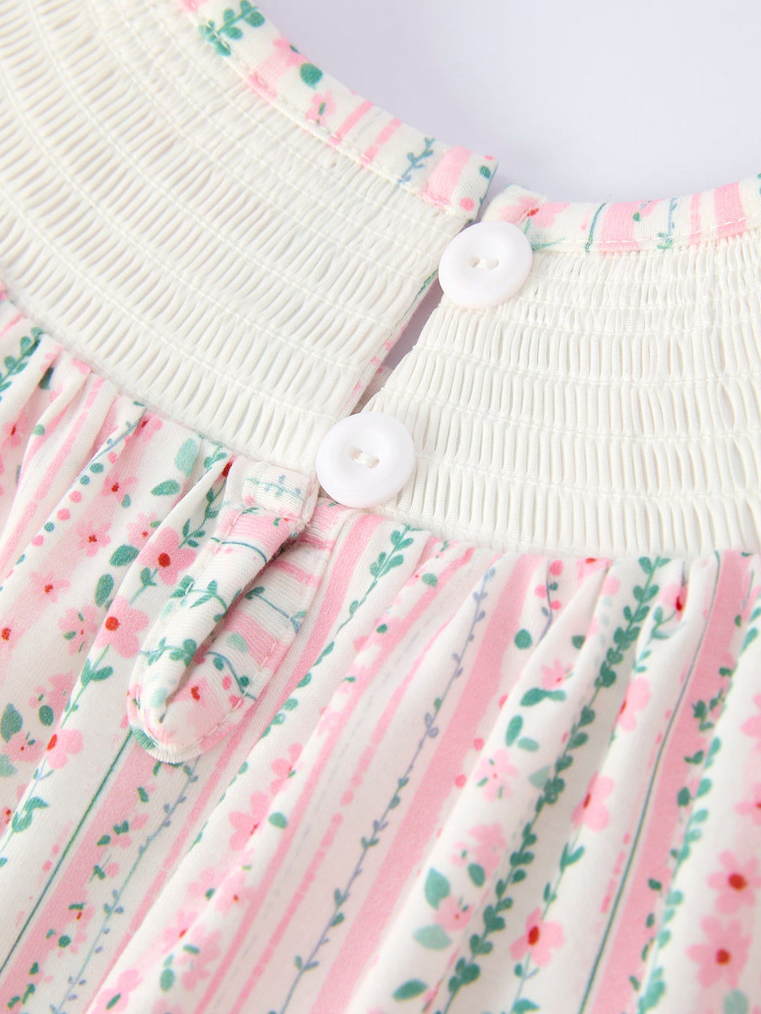 Pink Spring Floral Smocked Girl Dress