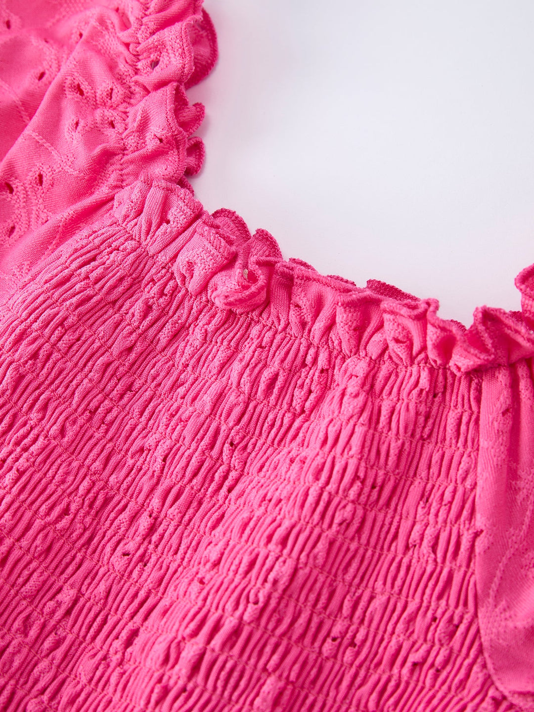 Spring Hot Pink Short-sleeved Girls Jumpsuit