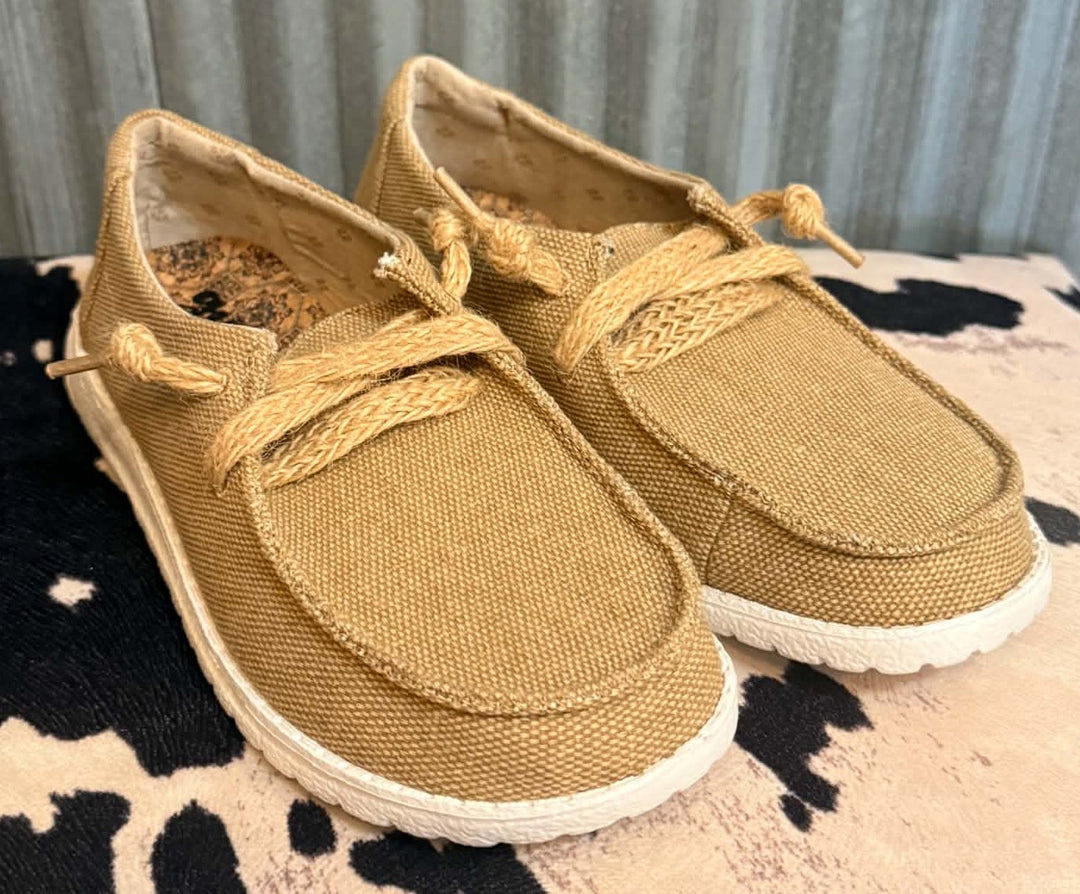 BURLAP SLIP ON SNEAKERS