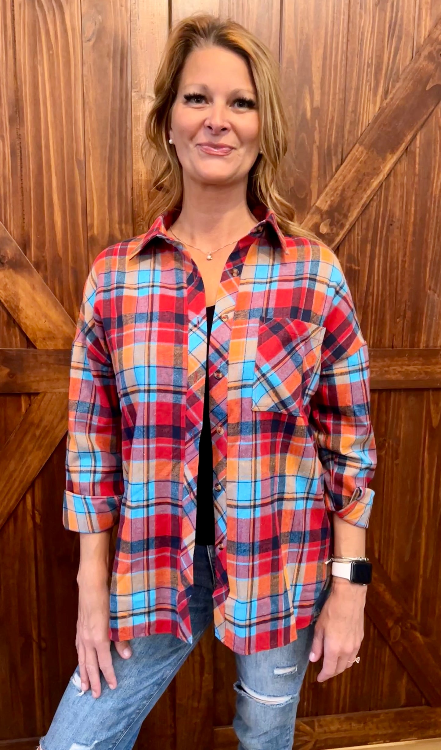 25% OFF FARMER’S DAUGHTER PLAID BUTTON UP