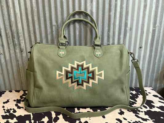 GREEN MONTANA WEST AZTEC WEEKENDER BAG