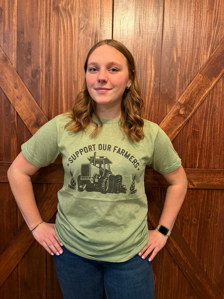 SUPPORT OUR FARMERS TRACTOR GRAPHIC TEE