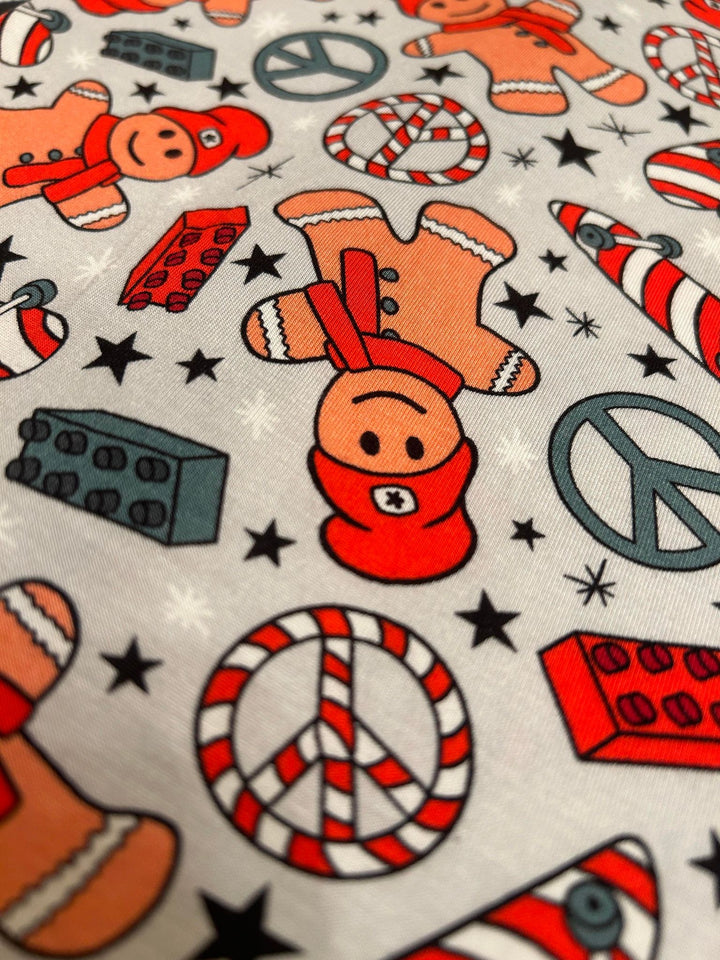 GINGERBREAD & LEGOS LONG SLEEVE CHRISTMAS ROMPER/SLEEPER