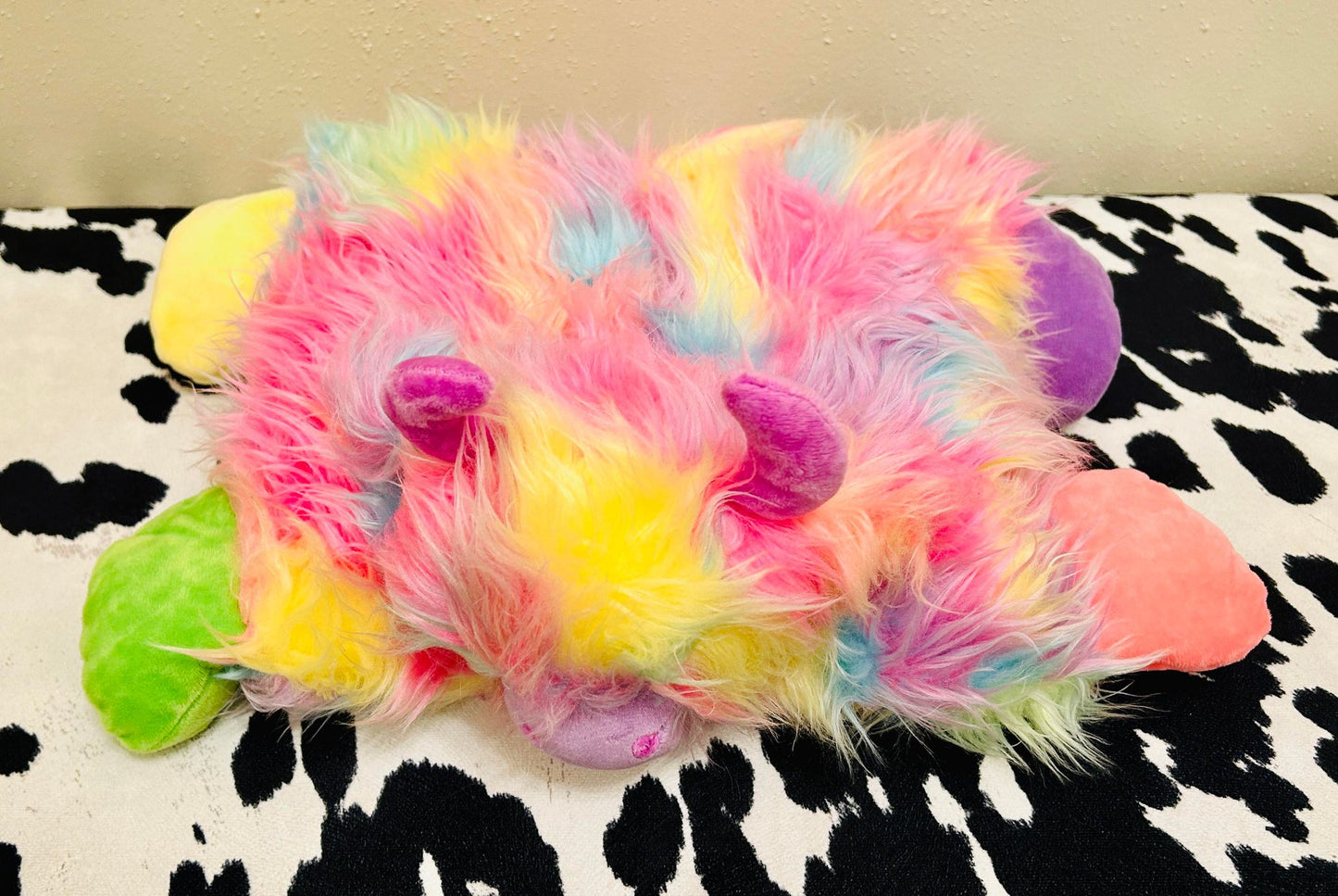 RAINBOW HIGHLAND COW PILLOW PLUSH