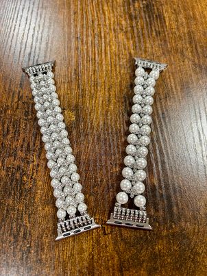 PEARL AND RHINESTONE JEWELRY STRETCHY APPLE WATCH BAND