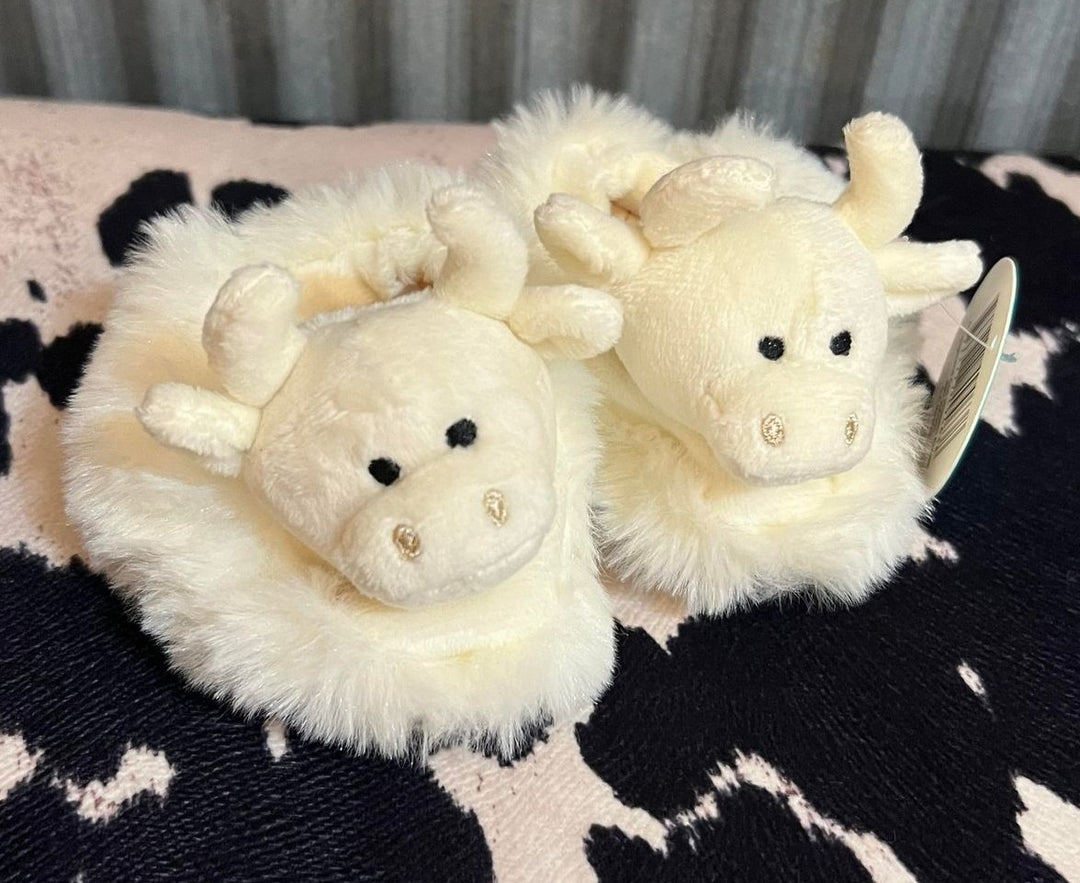 HIGHLAND COW BABY SLIPPERS 0-6MO