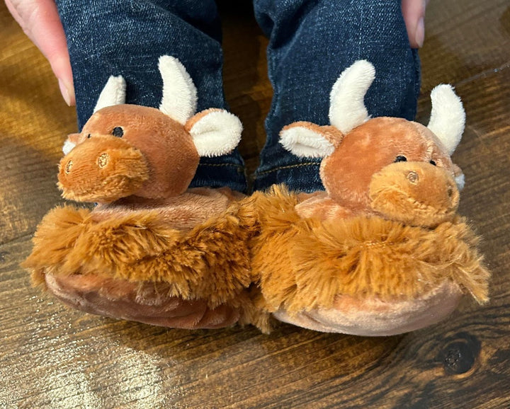 HIGHLAND COW BABY SLIPPERS 0-6MO